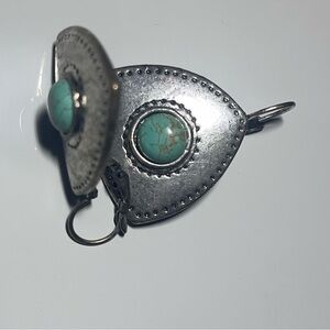 Silver and Turquoise Teardrop Earrings